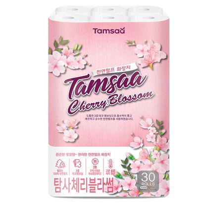 탐사 체리블라썸 천연펄프 3겹 화장지