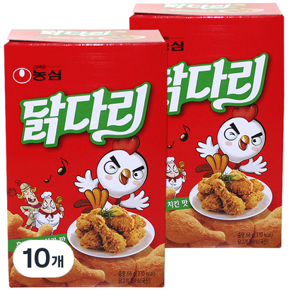 농심 닭다리 후라이드 치킨맛, 66g, 10개