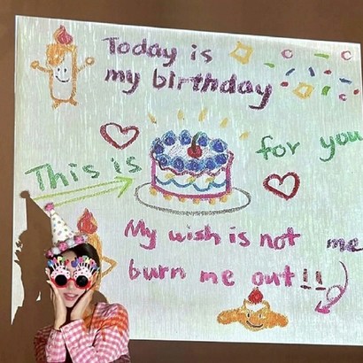 프랑온드 홈파티 생일 프로젝터 감성 파티용품 미니빔 베이지 투데이마이버스데이