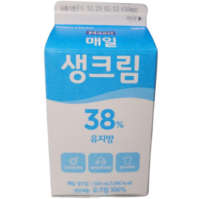 매일유업 매일 생크림 38% 500ml 12개 아이스박스 포장 유크림 100%