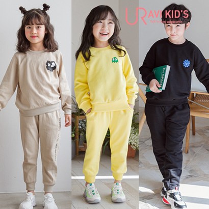 [유라비] 유아동 주니어 맨투맨 조거팬츠 트레이닝 상하복 21S_SET02