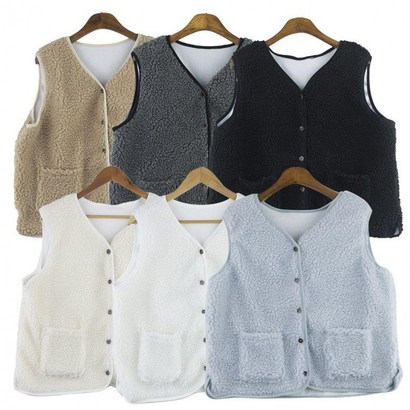 조끼 여자 뽀글이 양털 점퍼