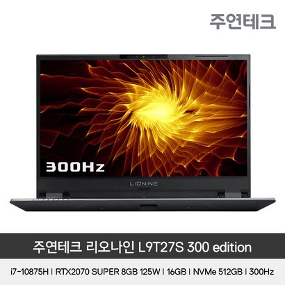 주연테크 리오나인 L9T27S_300E 173"/10th/i7/RTX2070-SUPER 125W/16G/NV512G/IPS/300Hz/썬더볼트3/게이밍노트북 리뷰후기