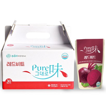 퓨어미그대로 NFC 착즙 100% 제주 레드비트즙 100ml 30포, 30개