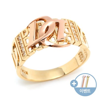 [비앤비골드]14K18K 더블D 콤비 볼드 반지 RCS2697