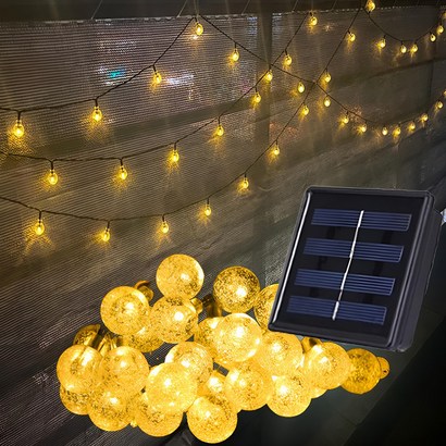 고란 LED 태양광 정원등 가로등 태양열 조명 트리전구 야외조명등, 노란빛 5m 20LED