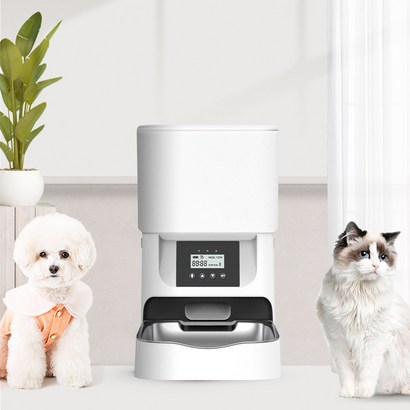 디클펫 자동급식기 AT-310 ( 스텐그릇 1개 기본포함 ), 4L, 스테인리스밥그릇1개 기본제공 / 화이트(불투명)