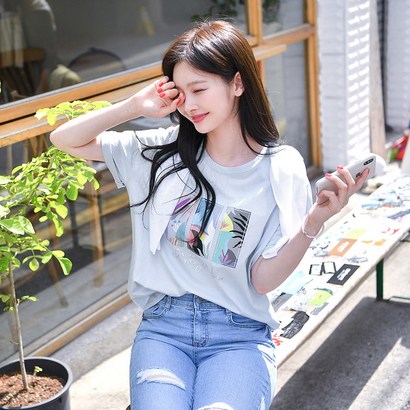 [마이더스비] 망망 야자수 레터링 티셔츠 리뷰후기