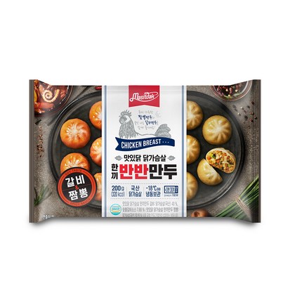 [랭킹닭컴] 맛있닭 닭가슴살 한끼 반반만두 2종  구성