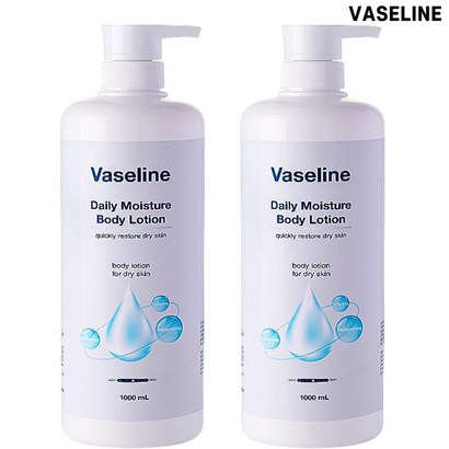 바세린 데일리 모이스처 바디 로션 1000ml 1+1 / 대용량 / 바세린바디로션 / 고보습, 1L, 2개