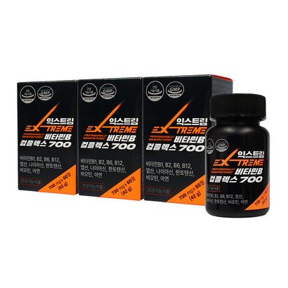 익스트림 비타민B 컴플렉스 700mg X 60정 3박스, 3개