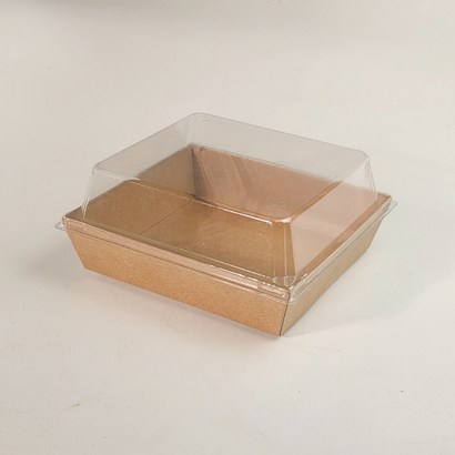 크라프트 샌드위치 포장용기 정사각 세트(50개입) 125*120*35mm