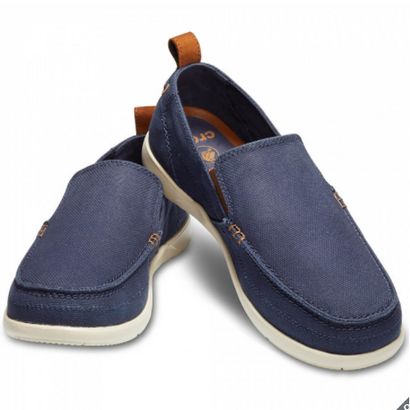 [Aiso]  크록스 정품 스웨이드 포인트가 들어간 캔버스 소재 남성 왈루 슬립온 신발 크록스