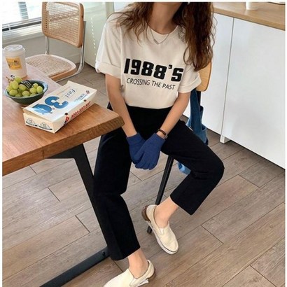 [ 대박찬스!!] 로즈홀리 여성 1988 루즈핏 반팔 여름 티셔츠 리뷰후기