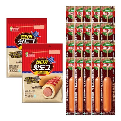 롯데푸드 의성마늘 프랑크x20개켄터키핫도그x20개 리뷰후기
