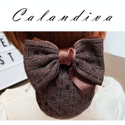 [Caandiva] 단아하고 부드러운 승무원머리 브라운 망 헤어핀