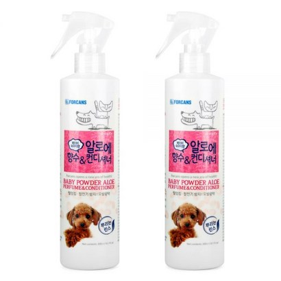 포켄스 강아지 향수&컨디셔너 300ml 베이비파우더향 2개 세트 강아지린스 뿌리는린스, 후로랄향 300ml_베이비파우더향 300ml