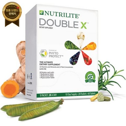 Nutrilite 뉴트리라이트 더블X멀티비타민/멀티미네랄/피토뉴트리언트 - 60정 10일 공급/케이스 포함., 1개