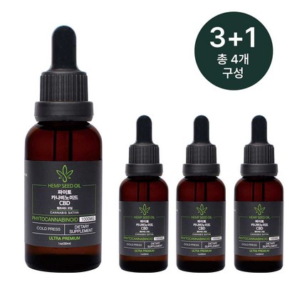 파이토카나비노이드 CBD 햄프씨드 오일, 4개, 30ml