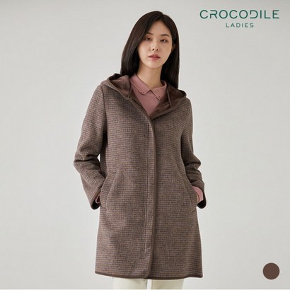 [크로커다일레이디] 밍크본딩잔체크캐주얼코트_C0WCT203