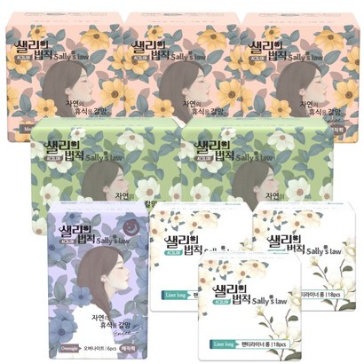 샐리의법칙 시그니처 매직퀵 생리대 중형 대형 오버나이트 팬티라이너    / 국내생산생리대의 자존심