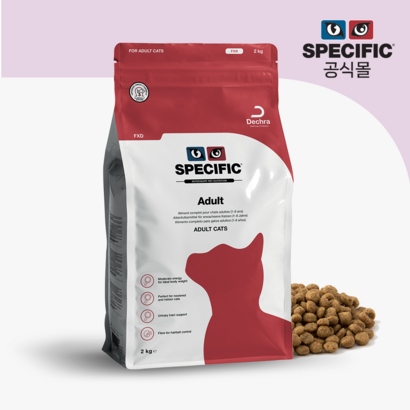 [안전한 유럽산] 스페시픽 캣 어덜트 2kg 고양이 다이어트 건식 사료 유리너리 오메가3 관절 변비, 1개
