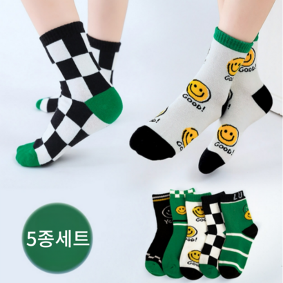 모모앤드 아동 남아 중목 양말 5종 세트