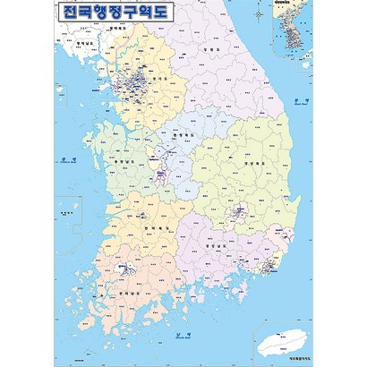 [지도코리아] 전국행정구역도 111* 코팅 중형 전국행정구역지도 우리나라 대한민국 남한 한국 전국 행정 구역 경계 지도 전도 리뷰후기