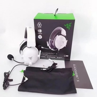 레이저 블랙샤크v2pro RAZER Blackshark V2 Pro razer x 유선 게이밍 헤드셋: 7.1 서라운드 사운드 - ps4ps5용 게임 닌텐도 스위치 xbox, 하얀
