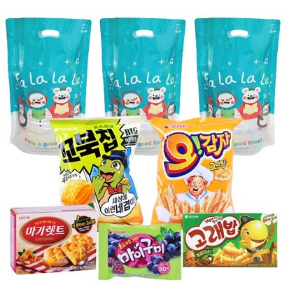 [간식토리] 크리스마스 애니멀프렌즈파우치 간식 과자선물세트 과자 5종 3세트