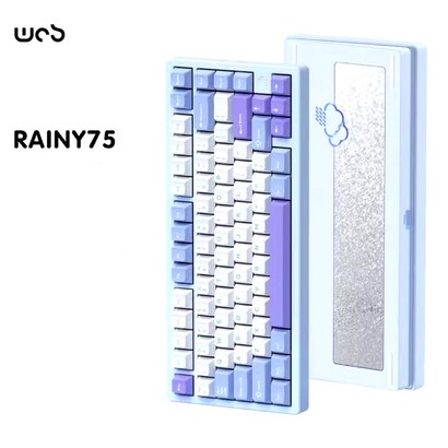 WOB RAINY75 레이니75 CNC 풀알루미늄 가스켓구조 RGB 블루투스 기계식키보드, 3500mah중옵, 블루