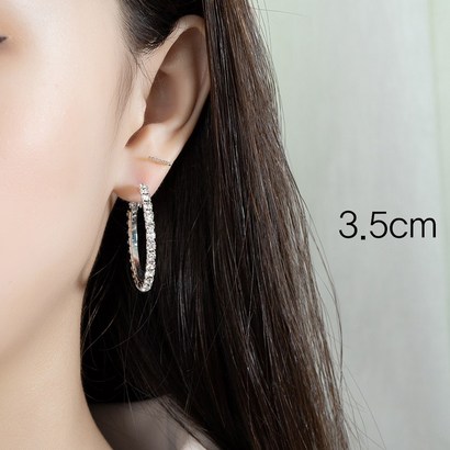[루틸라] 은침 큐빅 링귀걸이 RA01 패션귀걸이