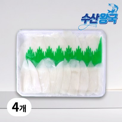 수산왕국 초밥용 냉동 한치 화살오징어 슬라이스 6g, 4개