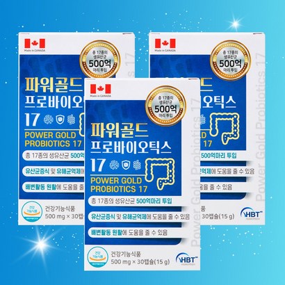 파워골드 프로바이오틱스 17 장용성 캡슐 100억 보장 유산균 3개월분