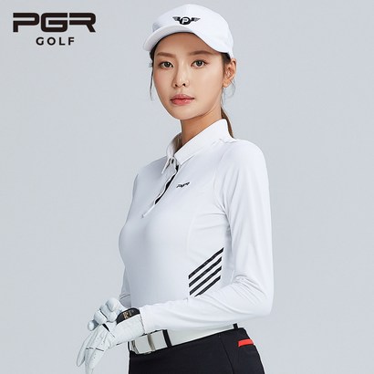 R골프 여자 골프복 골프 카라 티셔츠 T-4237 화이트
