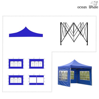 오션웨일 접이식 야외 천막 2x2 ABD-창문형  주차 행사용 포장마차 캐노피 천막