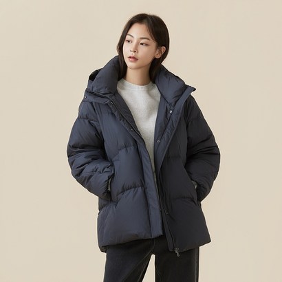 $$$중복등록$$$[JAJU/자주] 벨티드 후드 하프 다운_챠콜