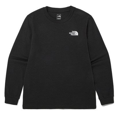 [노스페이스] 키즈 코튼 스트레치 긴팔 라운드 티 NT7T01S_BK