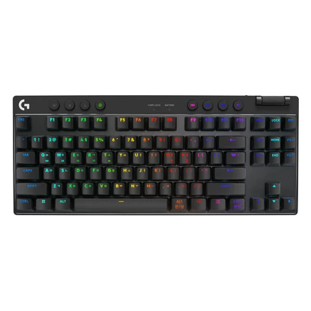 로지텍 PRO X TKL LIGHTSPEED 무선 게이밍 택타일 키보드, 블랙, PRO X TKL 블랙 택타일 갈축, 갈축