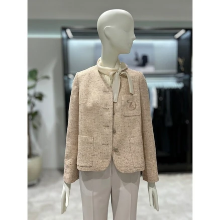 ZOOC [ZOOC] 주크여성 자수포인트 포켓 트위드 자켓_ V242MSF937