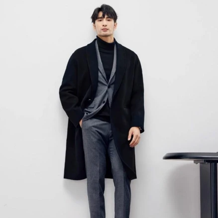 CONAWAS 남자 겨울 코트 싱글 오버핏 롱코트 빅사이즈 정장코트 CNW005