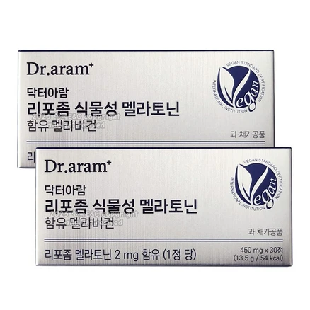 닥터아람 리포좀 식물성 멜라토닌 함유 멜라비건, 2박스, 30정