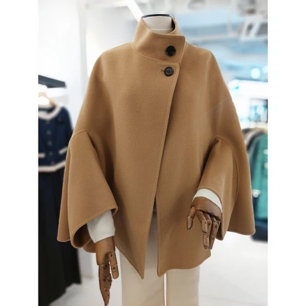 모조에스핀 롱코트 울 캐시미어 케이프 코트 트렌치 바바리