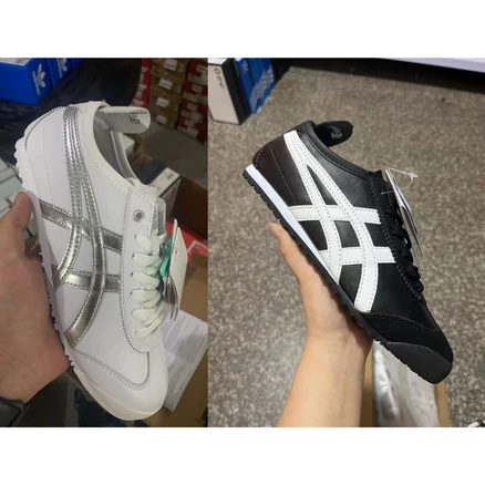 오니즈카 멕시코66 타이거 운동화 블랙 화이트 실버
