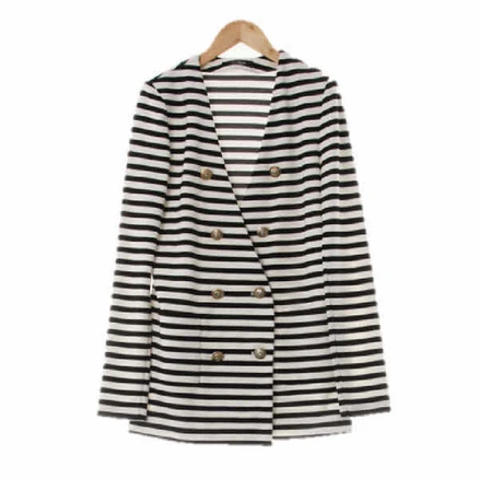 주크 1206 zooc 화이트블랙 스트라이프 더블버튼하프자켓 [55]