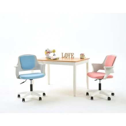 바른자세연구소 로디(Rodi) 어린이의자 주니어 초등학생의자 회의용 책상 공부의자, 화이트, 스카이블루, 선택없음