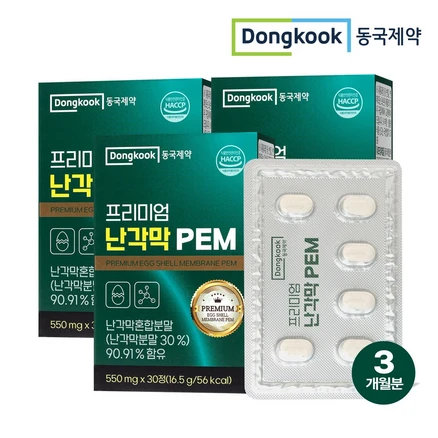 동국제약 프리미엄 난각막 PEM 영양제 16.5g, 3개, 30정
