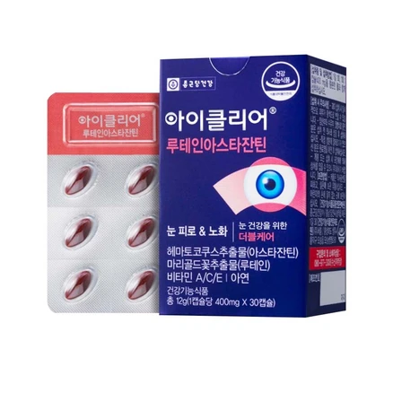 종근당 건강 아이클리어 루테인 아스타잔틴 400mg x 30캡슐, 30캡슐 1개월분