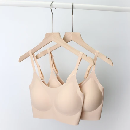 패드일체형 심리스 노와이어 어깨끈형 콤비심리스 브라 2매 세트 하성민기업