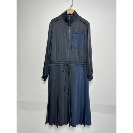 (빈티지)﻿ 럭키슈에뜨 블루종 배색원피스 (M)